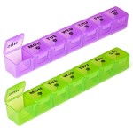 2-Pack Large Weekly Pill Organizer,Vitamin Pill Box Organizer 7 Day with Big Compartments, Am Pm Pill case for Travel,XL Medicine Organizer 14 Day for Fish Oils, Vitamin Holder Supplement