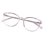 FONHCOO Blue Light Blocking Glasses Women Men TR90 Round Computer Eyeglasses (Purple)