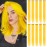 TOFAFA 22 inch Colored Hair Extensions, Colorful Party Highlights Clip in Synthetic Hair Extensions, Color Party Highlights Hairpieces for Girls Women Christmas New Year Cosplay Gift(10 PCS Yellow)