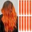 TOFAFA 22 inch Colored Hair Extensions, Colorful Party Highlights Clip in Synthetic Long Straight Hairpiece for Girls Women Kids Christmas New Year Cosplay Party Gift(10 PCS Orange)