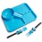 Dinneractive 3-Piece Construction Themed Toddler Utensils & Plates - Toddler Forks, Spoons & Divided Plates - Blue, Vehicle Pattern