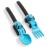 Dinneractive Utensil Set for Kids - Construction Themed Toddler Forks and Spoons, Toddler Utensils - 2-Piece Set - Blue Construction Utensils for Toddlers - Loader & Tractor Toddler Spoons and Forks