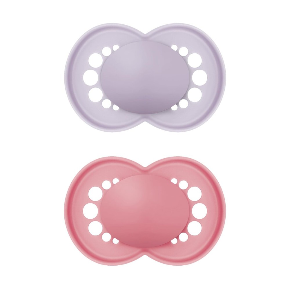 MAM Original Matte Baby Pacifiers, Binky for 16+ Months, BPA-Free Silicone Nipple, Easy to Clean, Best for Breastfed Babies, Developed with Medical Experts, 2 Count Binkies with Sterilizer Case