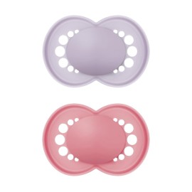 MAM Original Matte Baby Pacifier, Nipple Shape Helps Promote Healthy Oral Development, Sterilizer Case, Girl,6-16 Months(Pack of 2)