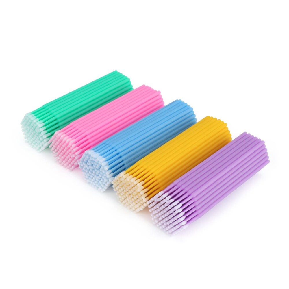 G2PLUS 500PCS Micro Cotton Swabs, Disposable Micro Applicators Brush for Makeup and Personal Care, Cosmetic Brush, Microswabs for Eyelash Extensions, Nails, Eyeliner (Head Diameter: 2.0mm)