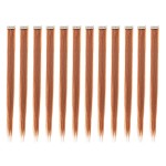 SWACC 12 Pcs Straight One Color Party Highlights Clip on in Hair Extensions Colored Hair Streak Synthetic Hairpieces (Ginger Red)