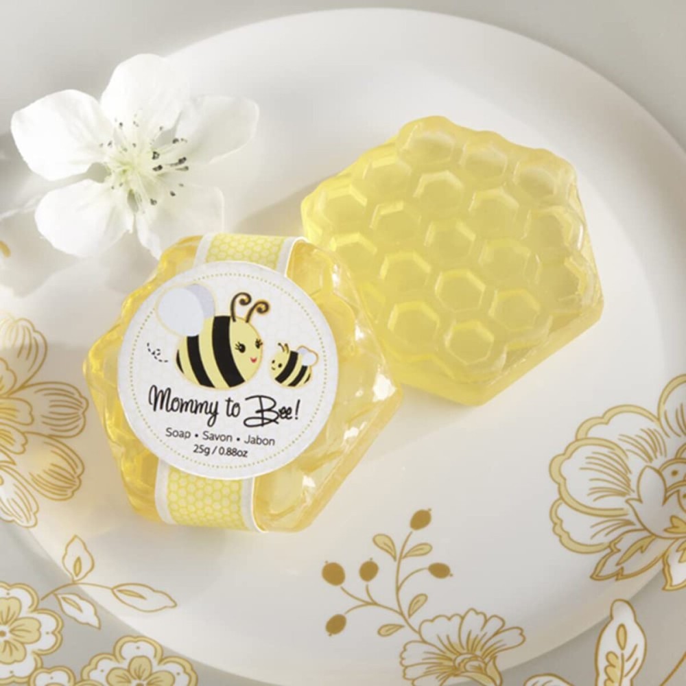 Kate Aspen Sweet Honey & Fresh Flower Scented Honeycomb Soap, Mommy to Bee Baby Shower Favors, Pack of 4 Count,21084NA