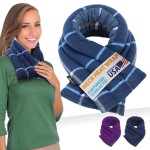 SunnyBay Microwave Heating Pad, Microwavable Heated Neck and Shoulder Wrap for Moist Hot Lightly Weighted with Moldable Flaxseed, Cotton and Fleece Surface, 26x6 Inches, Made in USA, Ocean Blue