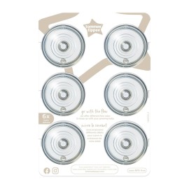 Tommee Tippee Natural Start Baby Bottle Nipples, Breast-Like for A Natural Latch, Anti-Colic Valve, Soft Silicone, Medium Flow, 3+ Months, Pack of 6