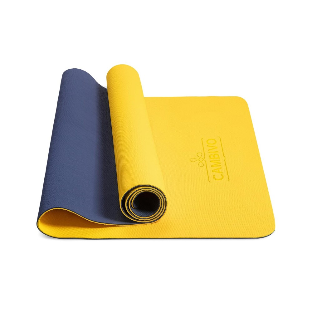 CAMBIVO Yoga Mat for Women Men Kids, 72 x 24 x 6mm Extra Thick TPE Yoga Mat Non Slip, Workout Mat with Carrying Strap for Yoga, Pilates,Stretching,Meditation and Floor Exercises