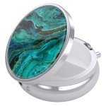 Nipichsha Pill Box, Small Pill Case for Purse & Pocket, Cute Travel Medicine Organizer, Portable Medicine Container Holder to Hold Vitamins, Medication, Fish Oil & Supplement, Ocean Marble
