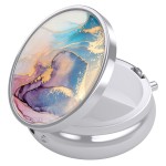 Nipichsha Pill Box, Small Pill Case for Purse & Pocket, Cute Travel Medicine Organizer, Portable Medicine Container Holder to Hold Vitamins, Medication, Fish Oil & Supplement, Ink Pink Marble