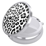 Nipichsha Pill Box, Small Pill Case for Purse & Pocket, Cute Travel Medicine Organizer, Portable Medicine Container Holder to Hold Vitamins, Medication, Fish Oil & Supplement, White Leopard