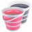 Craftend Collapsible Bucket 10L 2.6 Gallon Cleaning Bucket Mop Bucket Folding Foldable Portable Small Plastic Water Supplies for Outdoor Garden Camping Fishing Car Wash Space Saving Grey and Pink