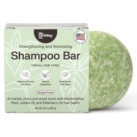 The Earthling Co. Shampoo Bar - Promote Hair Growth, Strengthen & Volumize All Hair Types - Paraben & Sulfate Free formula with Natural, Vegan Ingredients for Dry Hair (Simple Fresh, 3 oz)