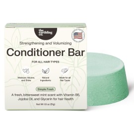 The Earthling Co. Conditioner Bar - Promote Hair Growth, Strengthen & Moisturize All Hair Types - Paraben & Sulfate Free formula with Natural Ingredients for Dry Hair (Simple Fresh, 1.8 oz)