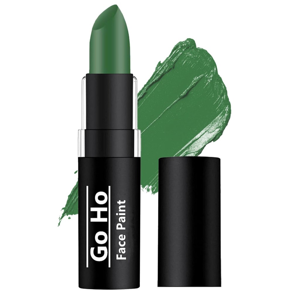 Go Ho Witch Green Cream-Blendable Stick,High Pigment Green Eye Black Face Body Paint,Hypoallergenic Camo Face Paint Stick,Safe Lipstick/Facepaint for Halloween SFX Makeup