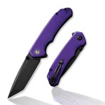 CIVIVI Brazen Folding Pocket Knife,3.5-Inch Tanto D2 Plain Blade,G-10 Outdoor Camping Hiking Knife with Thumb Studs and Flipper Opener,Unique Tool Gift for EDC Men Women C2023D