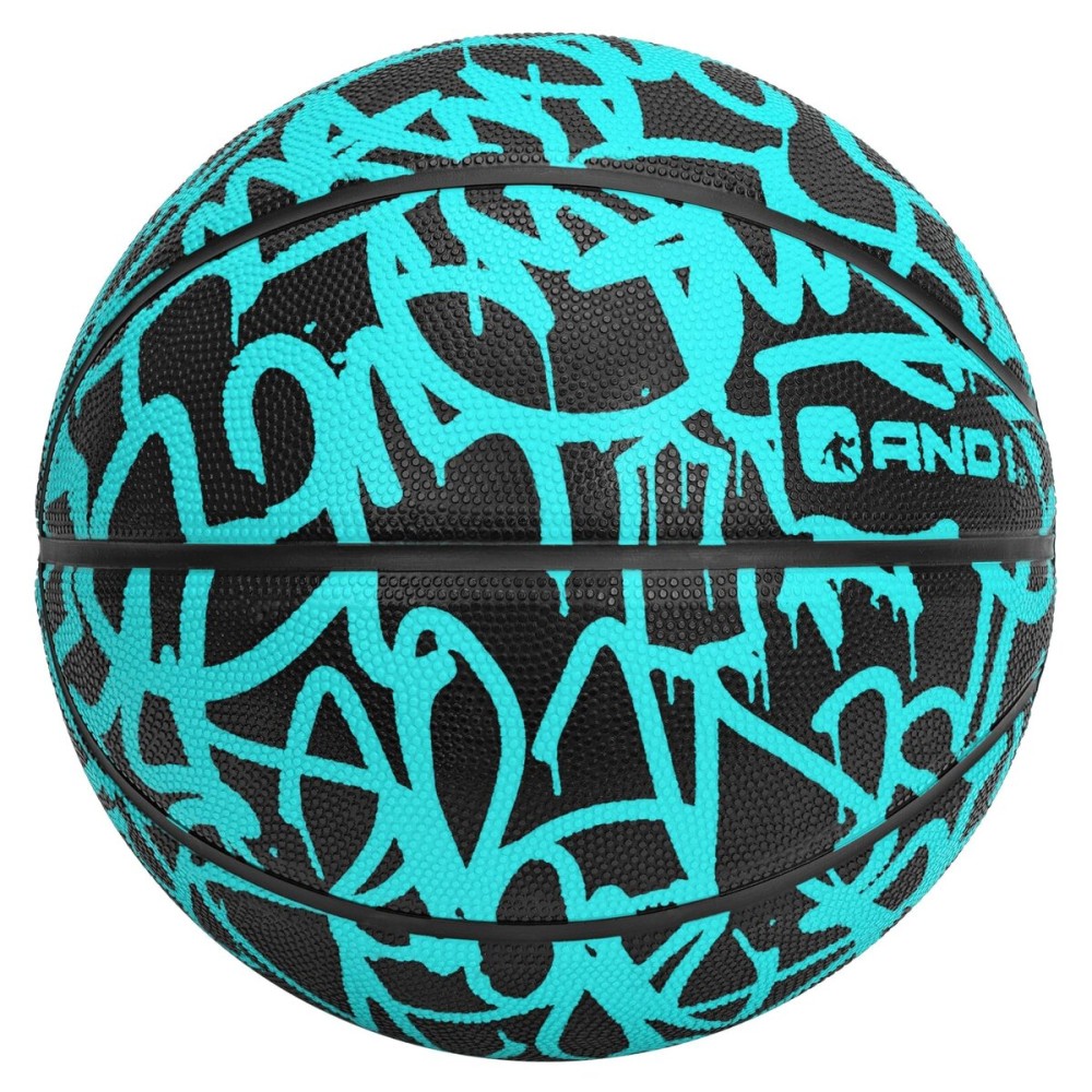 AND1 Fantom Graffiti Intermediate Size Rubber Basketball: 28.5 Inch Size 6 Indoor/Outdoor Basketball, Deep Channel Construction Streetball, Mint