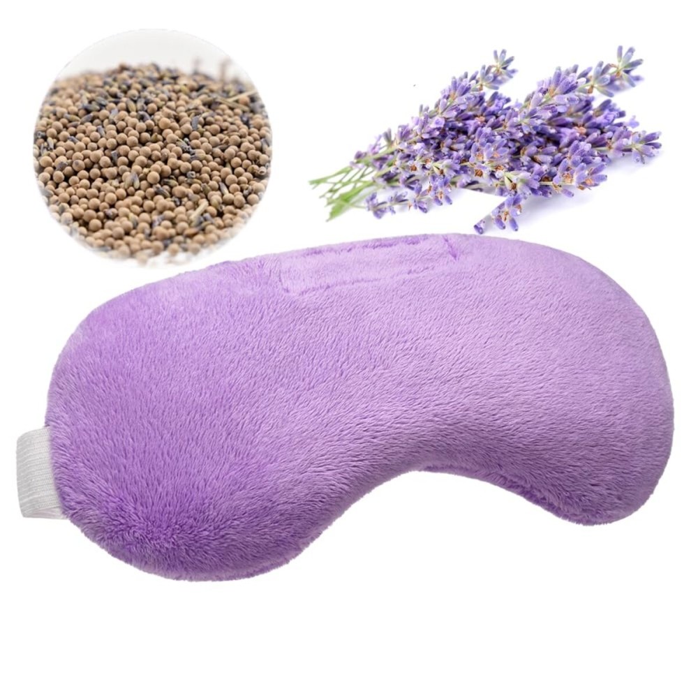 Umisleep Lavender Eye Mask, Aromatherapy Weighted Sleep Mask for Dry Eyes Men Women, Microwave Heated Hot Therapy Eye Cover Moist Compression Pain Relief, Pillow for Puffy Eyes, Sinus Pain, Purple