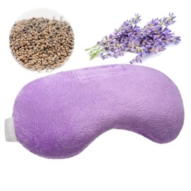Umisleep Lavender Eye Mask, Aromatherapy Weighted Sleep Mask for Dry Eyes Men Women, Microwave Heated Hot Therapy Eye Cover Moist Compression Pain Relief, Pillow for Puffy Eyes, Sinus Pain, Purple