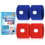 SZSTYYP Motion Sickness Bands for Kids, Travel Sickness Relief Wristbands, Anti-Nausea Bands for Morning Car Sea Sickness(Blue/Red)