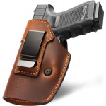 Full Grain Leather Holster Compatible with Glock 17 19 22 31 42 43/Taurus G2C G3C G3/M&P Shield/Hellcat XDM 40/P320 P365/Two to Fits Most Full Size Compact Subcompact Pocket Handguns