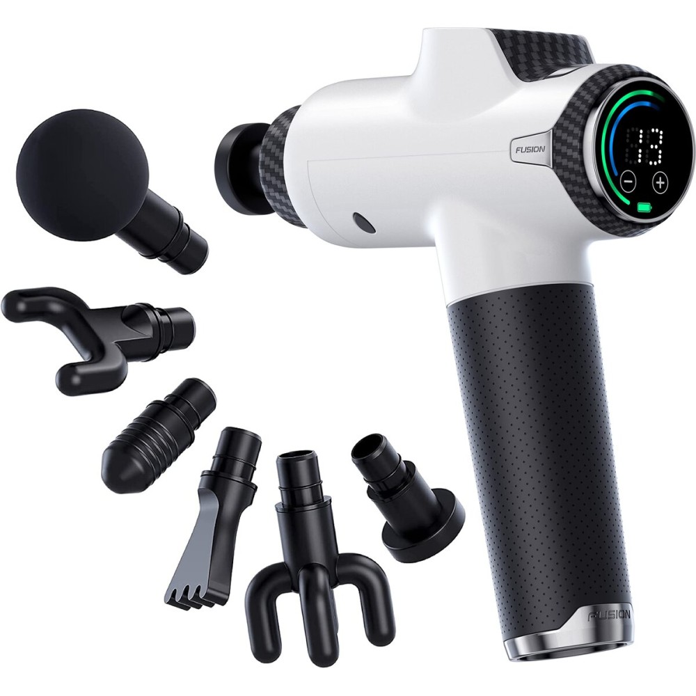 Fusion Black Pro Deep Tissue Massage Gun for Athletes - Percussion Muscle Massager for Pain Relief and Relaxation - Chiropractor Body Massager