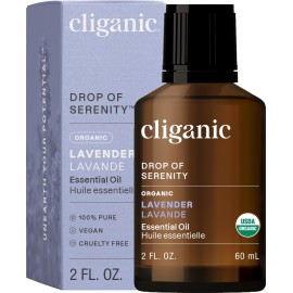Cliganic Organic Lavender Essential Oil - 100% Pure Natural for Aromatherapy Diffuser | Non-GMO Verified (Packaging May Vary)