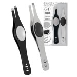 Tweezers for Facial Hair Women - Slant Tip Eyebrow Tweezers, Stainless Steel with Sharp Precision Tip for Shaping Eyebrows, and Ingrown & Fine Hair Removal - Non-Slip Grip