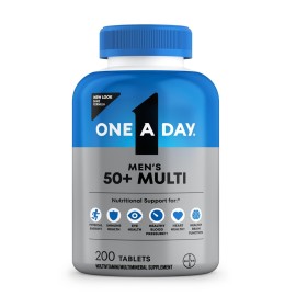 One A Day Mens 50+ Healthy Advantage Multivitamin, Multivitamin for Men with Vitamins A, C, E, B6, B12, Calcium and Vitamin D, Tablet, 200 Count (Pack of 1)