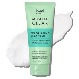 Rael Face Wash, Miracle Clear - Gentle Exfoliating Cleanser with Succinic Acid & Minerals, Korean Skin Care (5 fl oz)