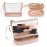 Ethereal Clear Makeup Bag, TSA Travel Makeup Organizer Bag Rose Gold Makeup Bags for Women Small Cosmetic Bag Portable Makeup Bag for Purse