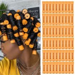 60pcs Perm Rods Set for Natural Hair Cold Wave Rods Hair Rollers for Women\'s Long Medium short Hair Curler Styling DIY Hairdressing ToolsOrange