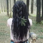 Kraler Dreadlock Extensions, 22 Black Synthetic Crochet Dreads Extensions 100% Handmade Single Ended Dreads Thin 0.6cm Width Reggae Style Dreadlock for Girls(10 Strands)
