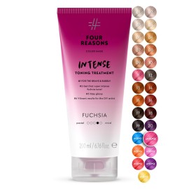 Four Reasons Color Mask INTENSE- Fuchsia - (27 Colors) Intensive Toning Treatment - Color Depositing Conditioner - Semi Permanent Hair Dye for Lightened and Colored Hair- 100% Vegan, 6.76 fl oz