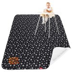 Large Splat Mat 54x 72Extra Large Waterproof Floor Mat with Non Slip Bottom, Baby Art Mat for Craft/Playtime/Mealtime on Table, Washable Portable Picnic Mat - Black Star, 4.5ft x 6ft