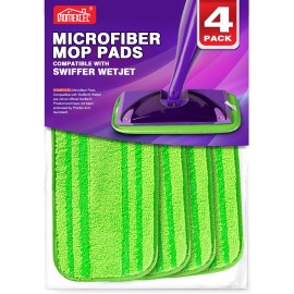 HOMEXCEL Microfiber Mop Pads Compatible with Swiffer Wet Jet-15x5.5, Reusable and Machine Washable Floor Pad Refills, Mop Head Replacements for Multi Surface Wet & Dry Cleaning, Pack of 4