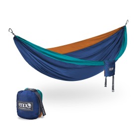 ENO DoubleNest Hammock - Lightweight, Portable, 1 to 2 Person Hammock - for Camping, Hiking, Backpacking, Travel, a Festival, or The Beach - Seafoam/Navy