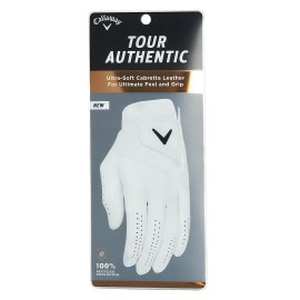 Callaway Golf Tour Authentic Glove (Standard, Medium, White 2022, Worn on Right Hand)