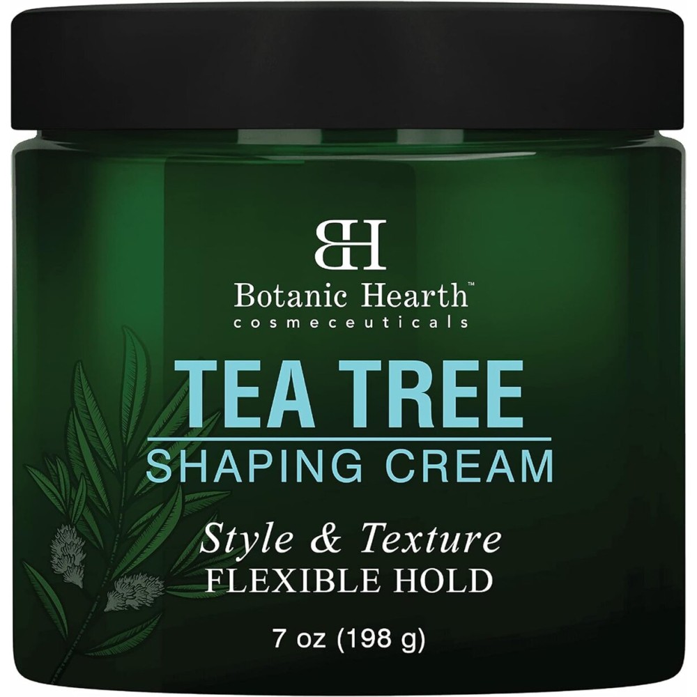 Botanic Hearth Tea Tree Shaping Cream, Hair Styling Cream with Collagen & Biotin | Style & Texture, Strong & Flexible Hold, for All Hair Types | Men and Women | Made in USA | 7 Oz