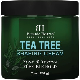 Botanic Hearth Tea Tree Shaping Cream, Hair Styling Cream with Collagen & Biotin | Style & Texture, Strong & Flexible Hold, for All Hair Types | Men and Women | Made in USA | 7 Oz