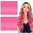 Kyerivs 24PCS Pink Clip in Hair Extensions for Girls 20Inch Rainbow Straight Synthetic Hairpieces Stocking Stuffers for Girls Party Highlights Pink Hair Accessories Halloween Gifts for Women