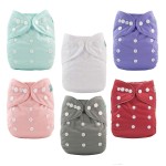 ALVABABY Baby Cloth Diaper 6 Pack with 12 Inserts One Size Cloth Diaper Covers Adjustable Washable Reusable for Baby Girls and Boys