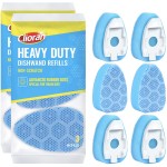 Clioran Leak Proof Dishwand Refills with Scrub Dots,Non Scratch Sponge Heads for Dish Wand,20% Thicker Heavy-Duty Scrubber Replacement,Fits Most Handles,Works with All Dish Soaps,Ideal for Kitchen