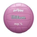 Wilson AVP Soft Play Volleyball - Official Size, Pink, 18-Panel, Machine-Sewn Construction, Butyl Rubber Bladder
