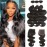 Karbalu Bundles with Closure Brazilian Body Wave 3 Bundles with Closure Virgin 100% Unprocessed Human Hair Extensions 4x4 Free Part Lace Closure Natural Color (18 20 22+16)