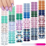 Maitys 336 Pieces 24 Sheets Full Wrap Nail Polish Strips Stickers Self Adhesive Gel Nail Strips Art Decals with File for Women DIY Decorations(Vintage Style)