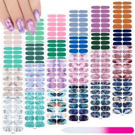 Maitys 336 Pieces 24 Sheets Full Wrap Nail Polish Strips Stickers Self Adhesive Gel Nail Strips Art Decals with File for Women DIY Decorations(Vintage Style)