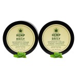 Premium Hemp Extract Daily Intensive Cream - Hand, Shoulder, Back, Knee, Foot Topical Rub Moisturizing Lotion - Organic | 1.7 Ounces (Classic Mint, Pack of 2)